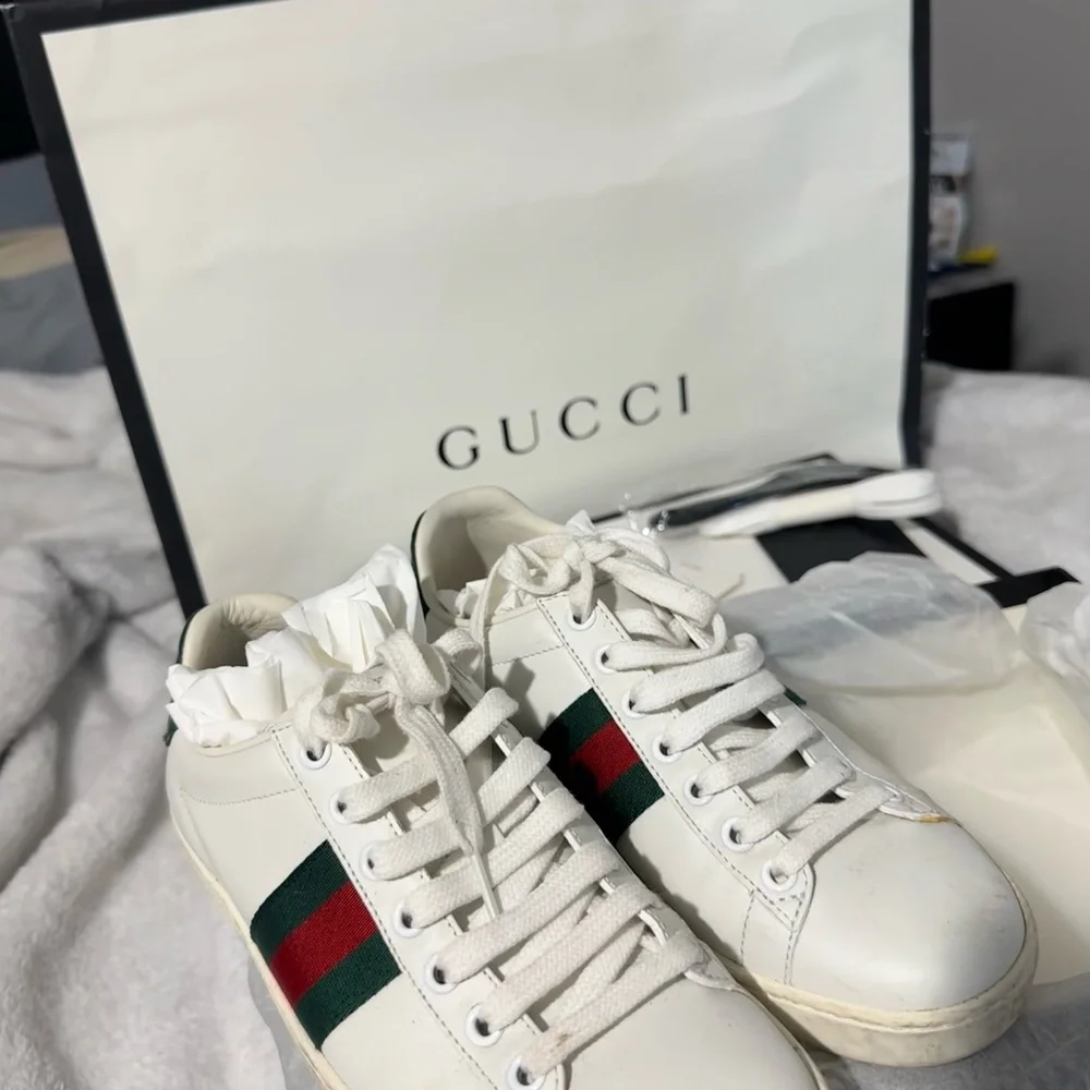 Gucci Ace White Leather Sneakers Size 36 - Picture 5 of 6